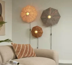 Applique murale, Panama S, marron, Ø45cm, H7cm - Good&Mojo