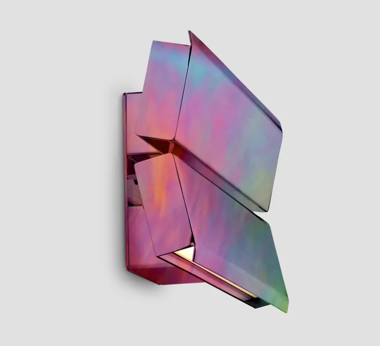 Applique murale, Papilio Double, chrome opal sombre, LED, dim, 2700K, lm, L17cm, H30cm - Anour