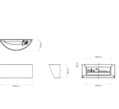 Applique murale, Parallel, blanc, dim, L32cm, H13cm - Astro