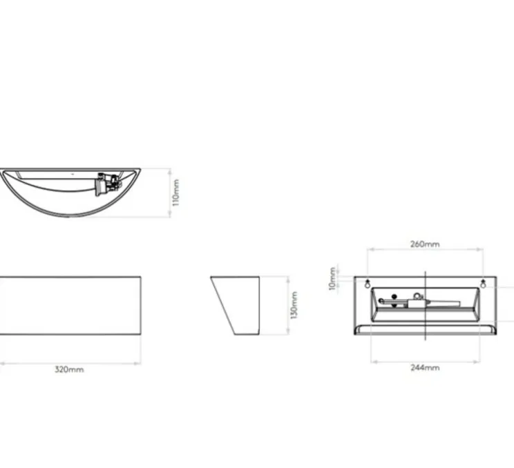 Applique murale, Parallel, blanc, dim, L32cm, H13cm - Astro