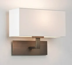 Applique murale, Park Lane, bronze, abat-jour blanc, L25cm, H20,5cm - Astro