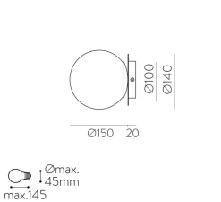 Applique murale, Parma, or, IP44, Ø15cm, H14cm - ACB