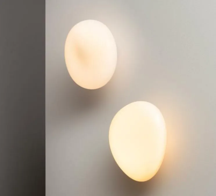 Applique murale, Pebble A, blanc perle, LED dimmable, 2700K, 1750lm, L25cm, H30cm - A-N-D