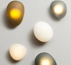 Applique murale, Pebble B Citrine, jaune, LED dimmable, 2700K, 1750lm, L22cm, H34,5cm - A-N-D