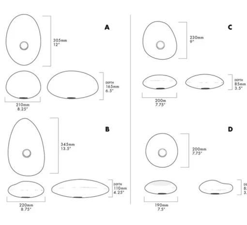 Applique murale, Pebble C Pearl, blanc, LED dimmable, 2700K, 1750lm, L23cm, H20cm - A-N-D
