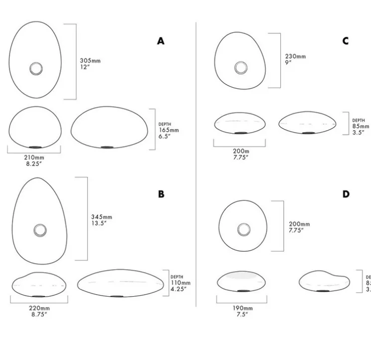 Applique murale, Pebble C Pearl, blanc, LED dimmable, 2700K, 1750lm, L23cm, H20cm - A-N-D