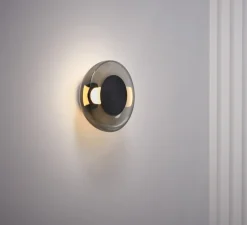Applique murale, Pendulum, bronze, verre fumé, LED, dim, 2700K, L32cm, H32cm - CTO lighting