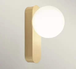 Applique murale, Perlina IP, laiton, IP44, LED, dim, 3000K, 355 lm, Ø12cm, H23,7cm - LEDS C4