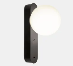 Applique murale, Perlina USB, noir, LED, dim, 3000K, 355 lm, Ø12cm, H23,7cm - LEDS C4