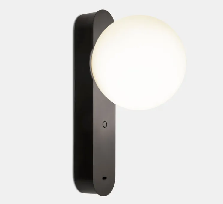 Applique murale, Perlina USB, noir, LED, dim, 3000K, 355 lm, Ø12cm, H23,7cm - LEDS C4