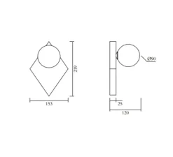 Applique murale, Perspective variations 497, laiton, L15cm, H22cm - Atelier Areti