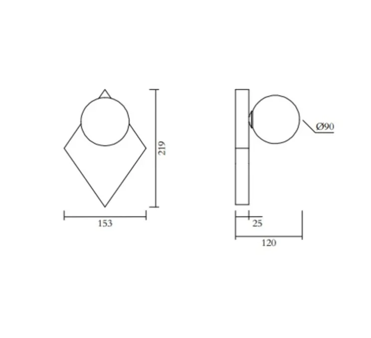 Applique murale, Perspective variations 497, laiton, L15cm, H22cm - Atelier Areti