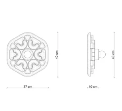 Applique murale, Phytia, mix bleu, Ø37cm, H40cm - Ferroluce