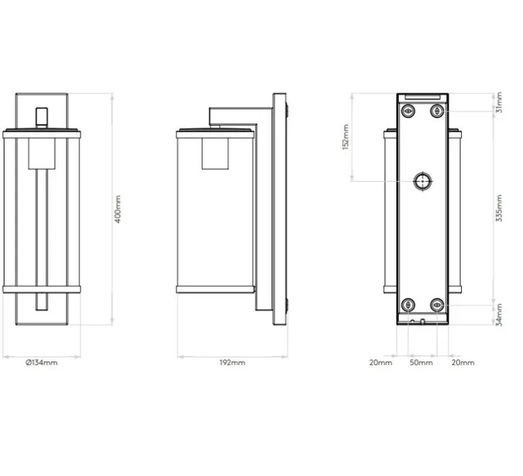 Applique murale, Pimlico 400, noir texturé, IP23, L13cm, H40cm - Astro Lighting