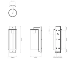 Applique murale, Pimlico 500, bronze, IP23, L15,4cm, H50cm - Astro Lighting