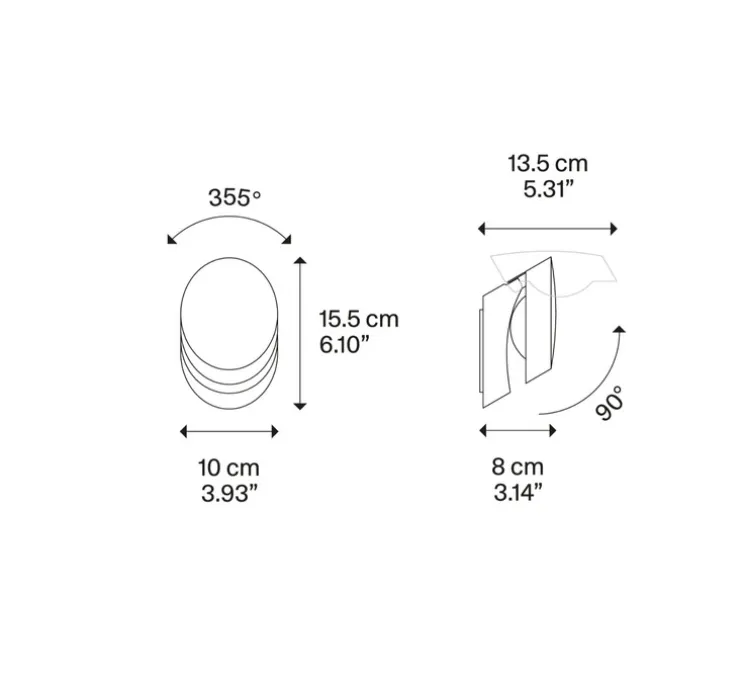 Applique murale, Pin-Up, blanc, LED, 2700K, 920 lm, L10cm, H15,5cm - Lodes