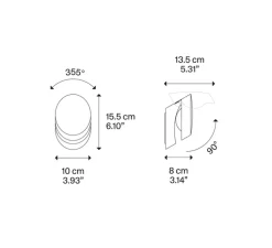 Applique murale, Pin-Up, bronze, LED, 2700K, 920 lm, L10cm, H15,5cm - Lodes