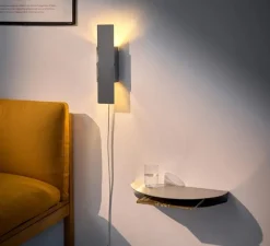 Applique murale, Pivoting, acier inoxydable, L4,8cm, H32cm - Moebe