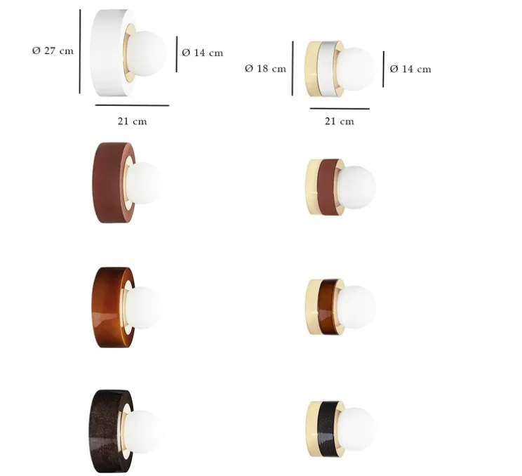 Applique murale, Plafonnier 3.02, Noir Laiton, LED, Ø27cm, H16cm - Haos