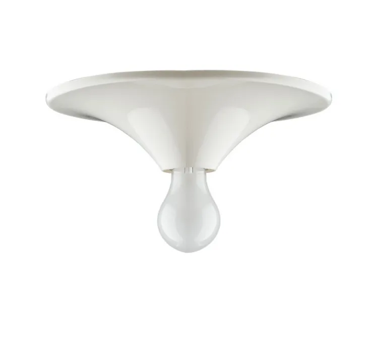 Applique murale, Plafonnier, blanc, Ø25cm, H6,5cm - Zangra