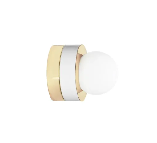 Applique murale, Plafonnier 3.01, Blanc Laiton, LED, 2500K, 100lm, Ø14cm, H21cm - HAOS