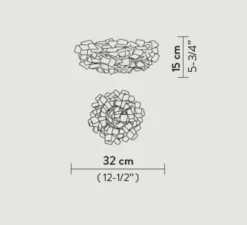 Applique murale, plafonnier, Clizia S, blanc, Ø32cm, H15cm- Slamp