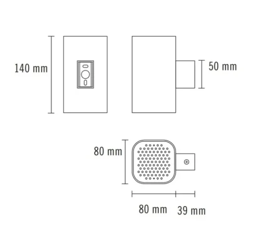 Applique murale, Platinum, gris, LED, dim, 3000K, 780 lm, L8cm, H14cm - Nexia