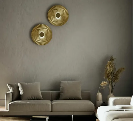 Applique murale, Plié 284.05.ON, laiton, LED, dim, 3000K, 950 lm, Ø49cm, P7,6cm - Il Fanale