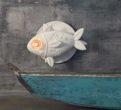 Applique murale, poisson, APRILE, blanc, L50cm - KARMAN
