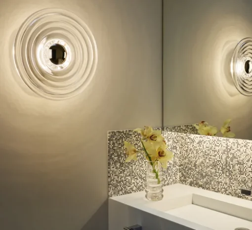 Applique murale, Press Large, transparent, IP45, LED, dim, 2700K, 500 lm, L35cm, H35cm - Tom Dixon