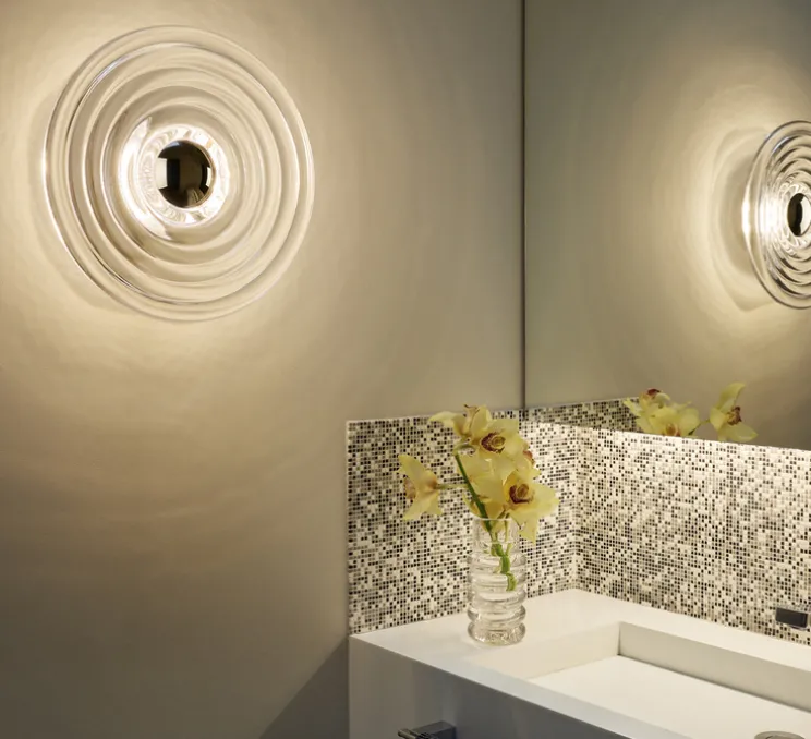 Applique murale, Press Large, transparent, IP45, LED, dim, 2700K, 500 lm, L35cm, H35cm - Tom Dixon