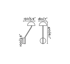 Applique murale, Pure Led, noir et or, 3000K, 1150lm, LED, Øcm, H41cm - Faro