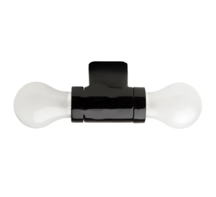 Applique murale, Pure porcelaine, nœud de papillon, noir, L5cm ,H9,5cm - ZANGRA