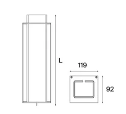 Applique murale, Quadratube W2, cuivre, L11,9cm, H30cm - Sammode