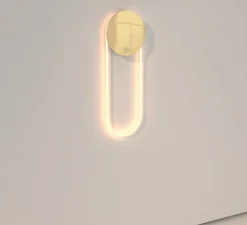 Applique murale, Ra Wall courte, or, LED, dim, 3000K, 1200 lm, L25,5cm, H71,12cm - Darmes