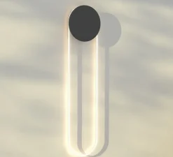 Applique murale, Ra Wall longue, Noir sablé, L25,5cm, H110cm - Darmes