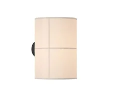 Applique murale, Rania, base noir, abat-jour beige, Ø28cm, H40cm - Robin