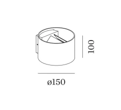 Applique murale, Ray 2.0 LED, noir, LED, 2700K, 2x200lm, Ø15cm, H10cm - Wever&Ducré