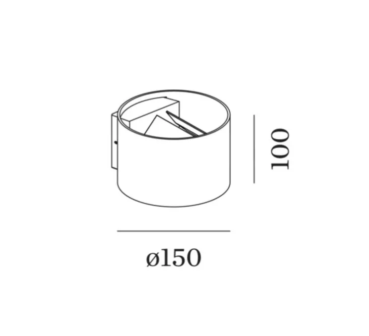 Applique murale, Ray Wall 2.0, blanc, LED, dim, 2700K, 880 lm, Ø15cm, H10cm - Wever&Ducré