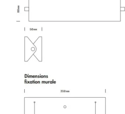 Applique murale, Rectangle L, noir et or, 2700K, L37cm, H8cm - Daniel Gallo