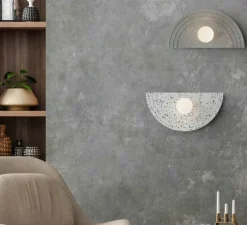 Applique murale, Regina Wall, grey recycled plastic, L48cm, H25cm - Robin