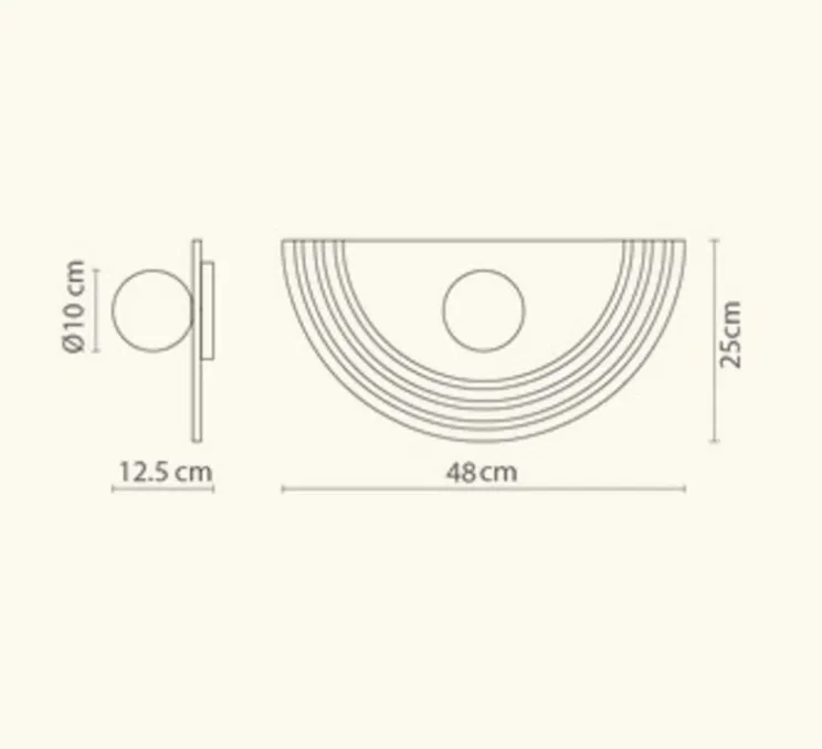 Applique murale, Regina Wall, grey recycled plastic, L48cm, H25cm - Robin