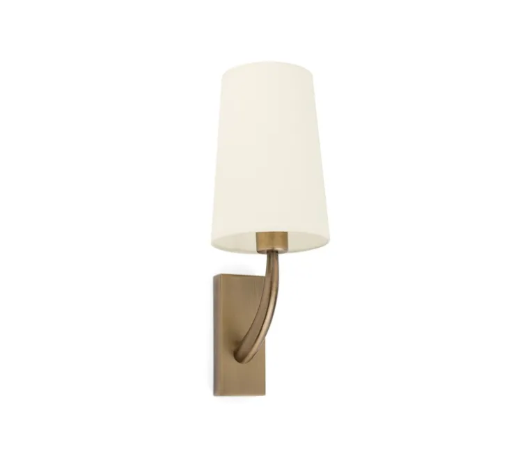 Applique murale, Rem, vieil or, beige, L16,5cm, H47cm - Faro