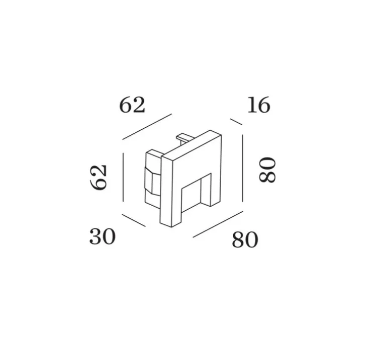 Applique murale, Reto 0.8, noir mat, LED, 3000K, 90 lm, L8cm, H8cm - Wever&Ducré