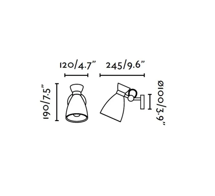 Applique murale, Retro, cuivre, H19cm - FARO