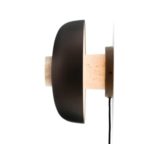 Applique murale, Reverse, avec câble, bronze, travertin, LED, dim, 2200-3001K, 460 lm, Ø24,3cm, H15,7cm - Audo Copenhagen