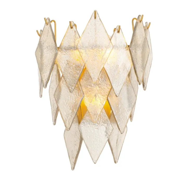 Applique murale, Rhombus, laiton antique, verre, L27cm, H36cm - Eichholtz