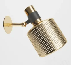 Applique murale, Riddle Single, laiton, noir, Ø12cm, H19cm - Bert Frank