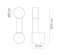 Applique murale, Rigoberta direct mono, or, L9cm, H28,5cm - Robin