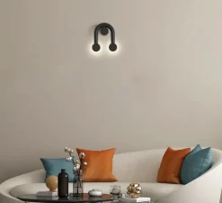 Applique murale, Rigoberta indirect super curved, noir mat, LED, 3000K, 1840 lm, L24cm, H9cm - Robin